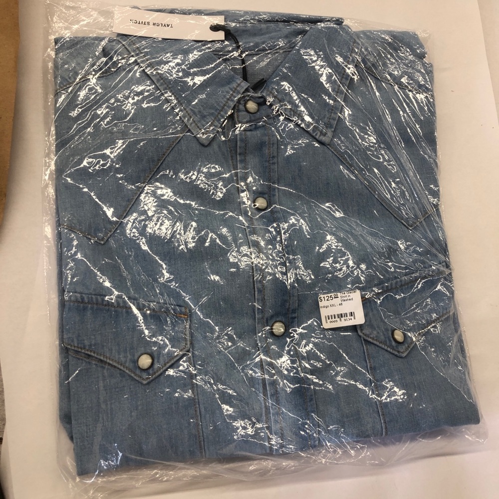 Taylor Stitch Western Shirt, Washed Indigo Denim - XXL